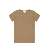 Organic Cotton Modal Henley Tee - Honeycomb Childrens Top from Jamie Kay USA