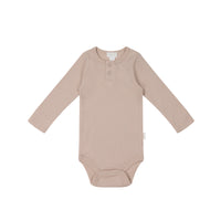 Organic Cotton Modal Long Sleeve Bodysuit - Dusky Rose Childrens Bodysuit from Jamie Kay USA