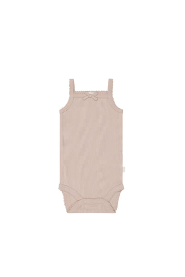 Organic Cotton Modal Singlet Bodysuit - Boto Pink Childrens Bodysuit from Jamie Kay USA