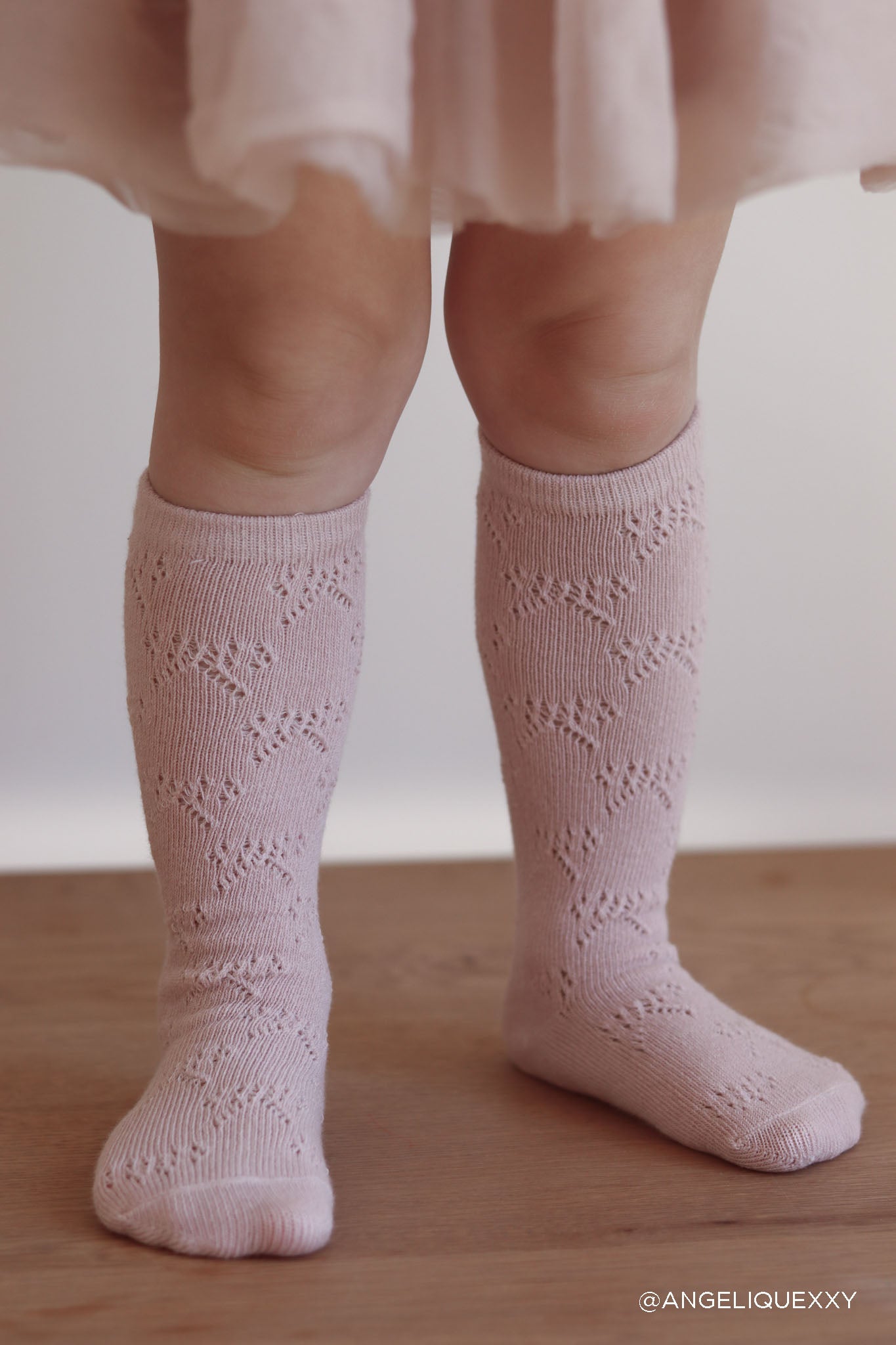 Bow Pointelle Knee High Sock - Soft Peony – Jamie Kay USA