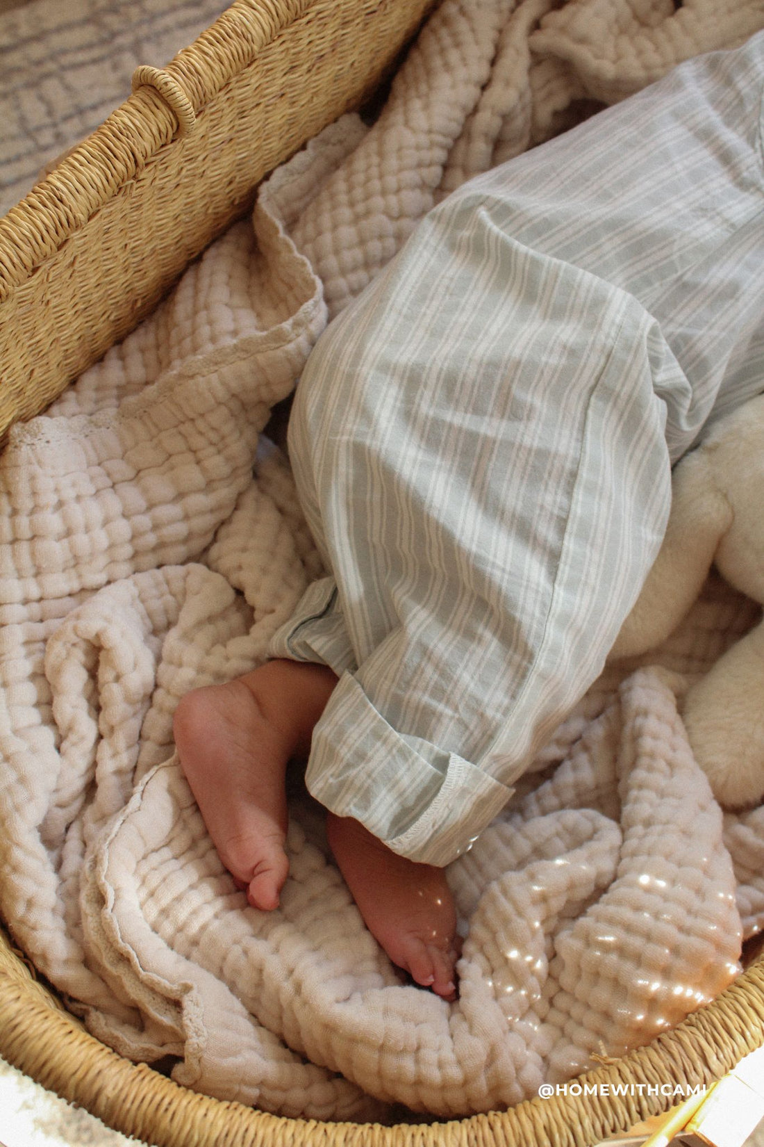 Organic Cotton Milo Jumpsuit - Variegated Stripe Shoreline Childrens Jumpsuit from Jamie Kay USA