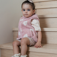 Kai Sherpa Vest - Frankie Mauve Childrens Vest from Jamie Kay USA