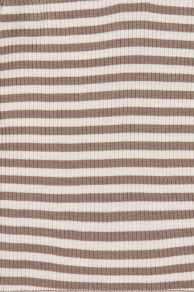 Organic Cotton Modal Long Sleeve Top - Narrow Stripe Tweed/Cloud Childrens Top from Jamie Kay USA