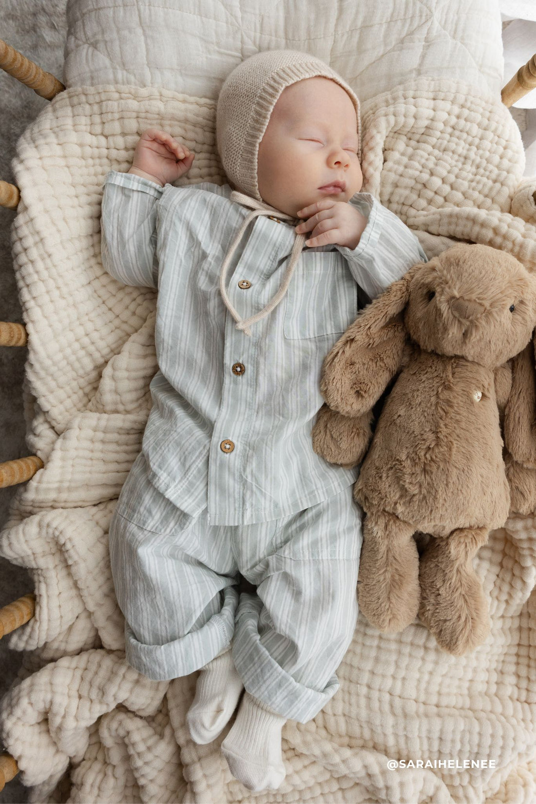 Organic Cotton Albie Top - Variegated Stripe Shoreline Childrens Top from Jamie Kay USA