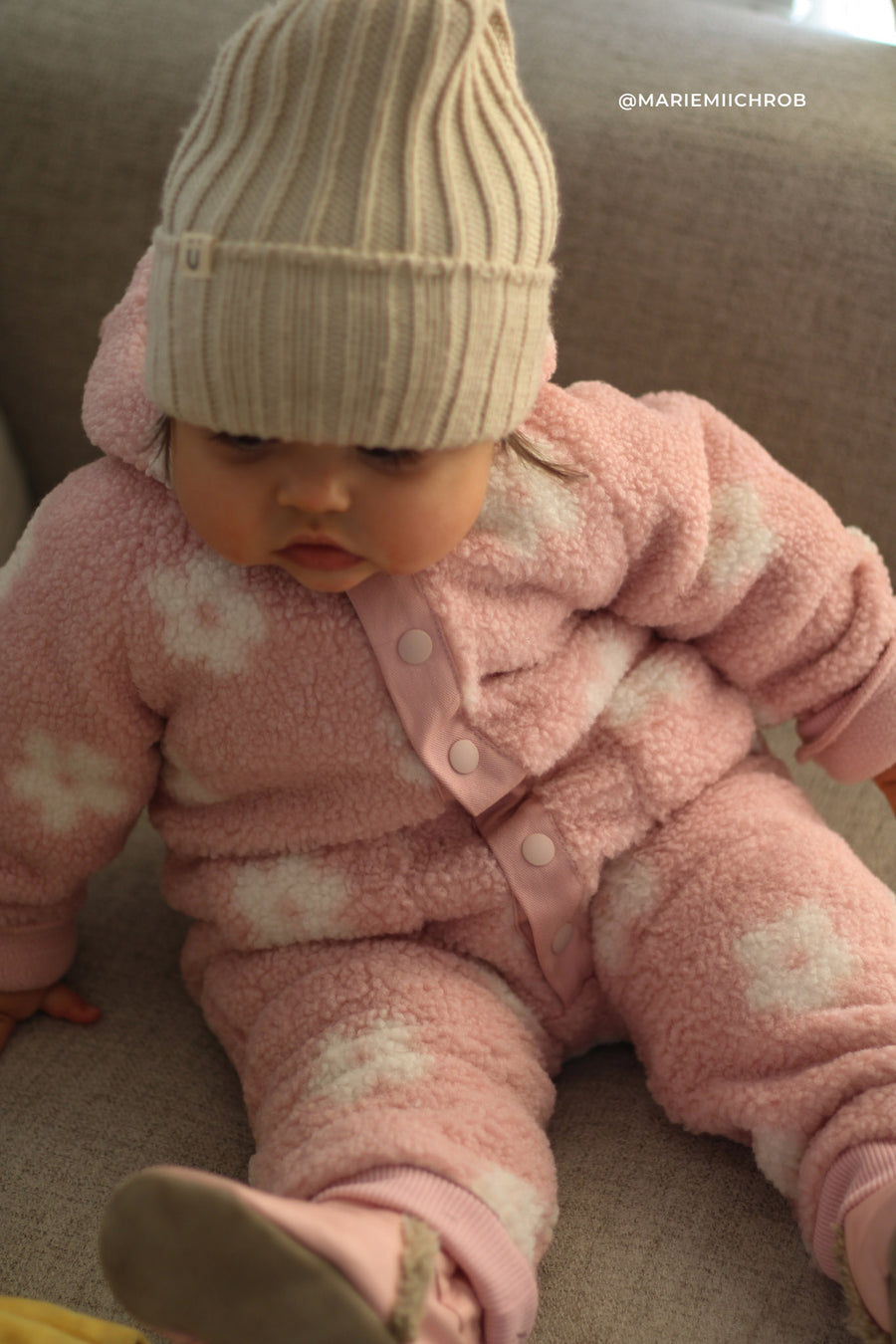 Lenny Sherpa Onepiece - Frankie Mauve Childrens Onepiece from Jamie Kay USA