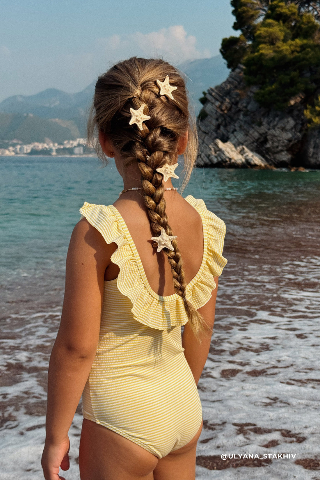 Emmeline Swimsuit - Camomile Stripe Childrens Swimwear from Jamie Kay USA