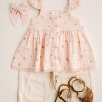 Organic Cotton Muslin Cassie Top - Meredith Morganite Childrens Top from Jamie Kay USA