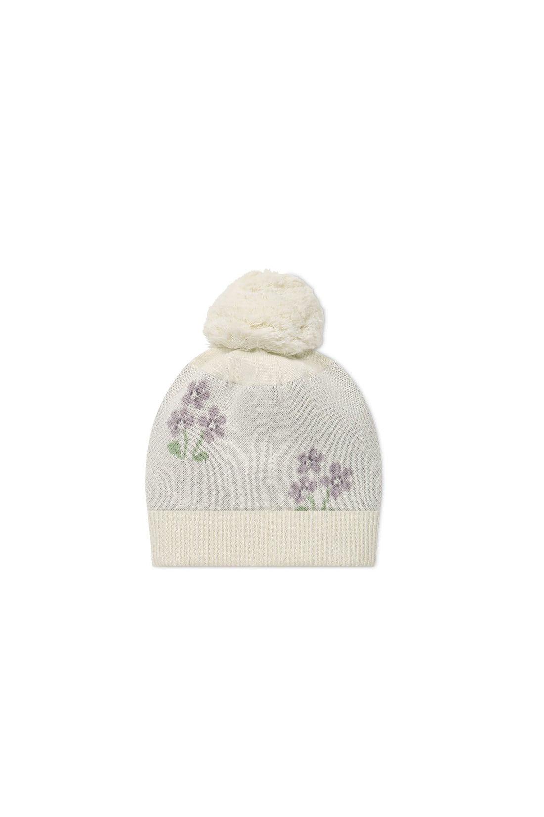 Addison Beanie - Cloud Meadow Flowers Placement Childrens Hat from Jamie Kay USA