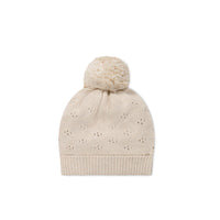 Alette Beanie - Light Oatmeal Marle Childrens Hat from Jamie Kay USA