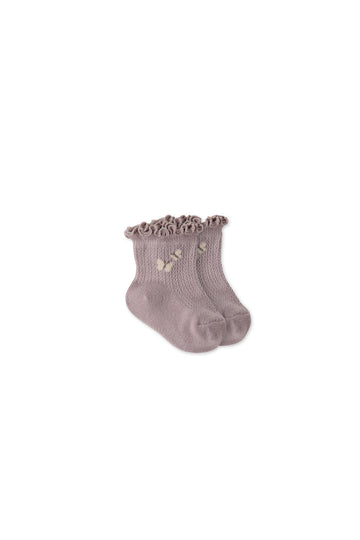 Alison Sock - Violet Tint Flutter Childrens Sock from Jamie Kay USA