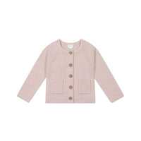 Aude Cardigan - Dainty Pink Marle Childrens Cardigan from Jamie Kay USA