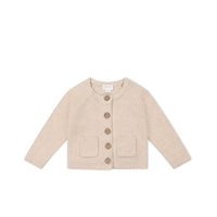 Aude Cardigan - Light Oatmeal Marle Childrens Cardigan from Jamie Kay USA