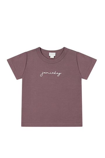 Pima Cotton Aude Tee - Deep Cocoa Childrens Tee from Jamie Kay USA