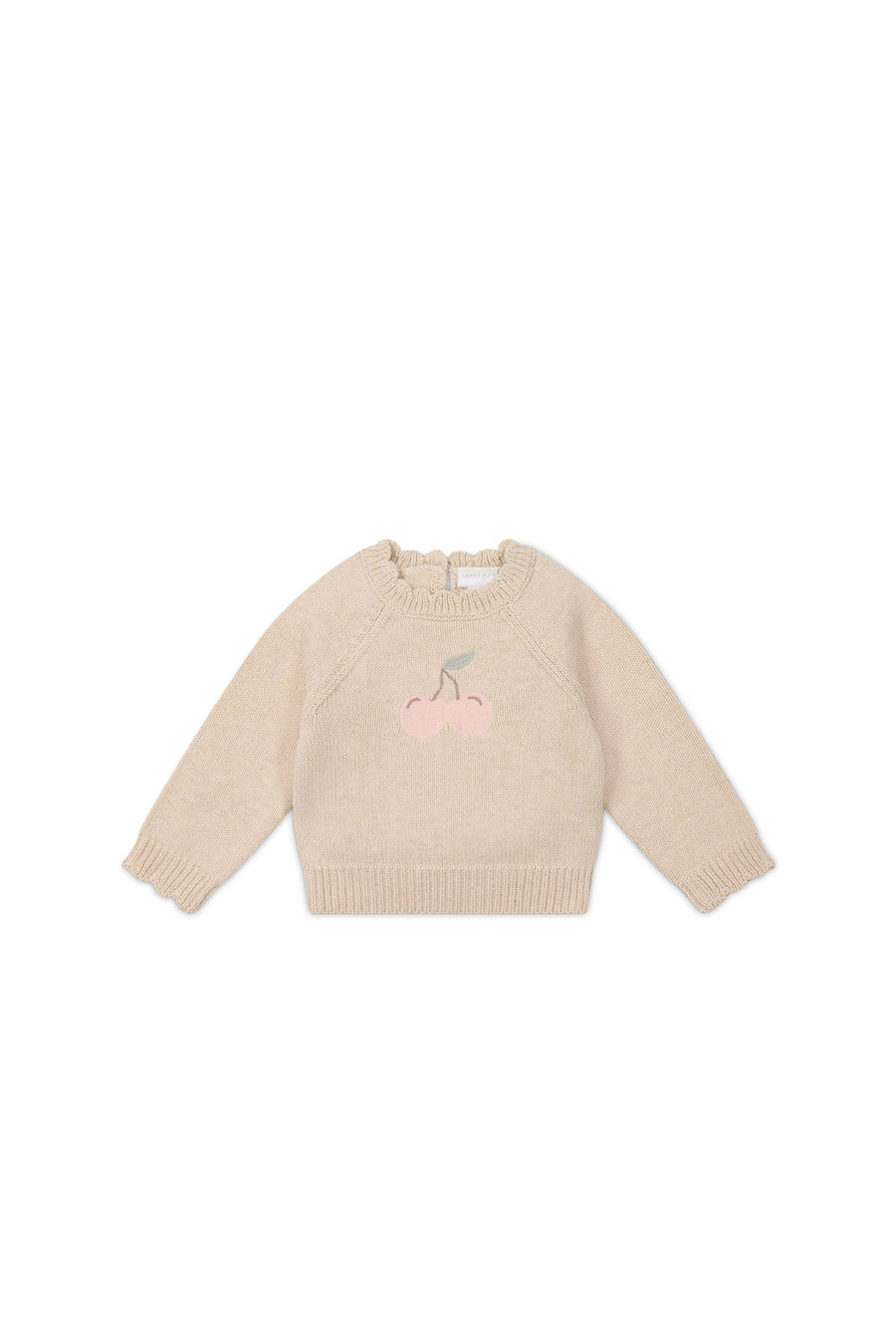 Audrey Jumper - Oatmeal Marle Cherry Love Childrens Jumper from Jamie Kay USA