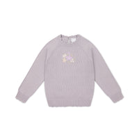 Audrey Knitted Jumper - Starling Goldie Bouquet Childrens Jumper from Jamie Kay USA