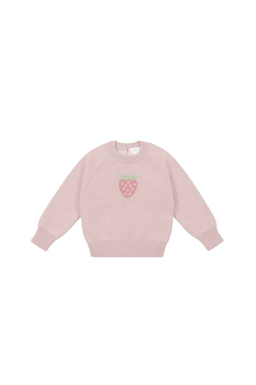 Audrey Knitted Jumper - Strawberry Childrens Jumper from Jamie Kay USA