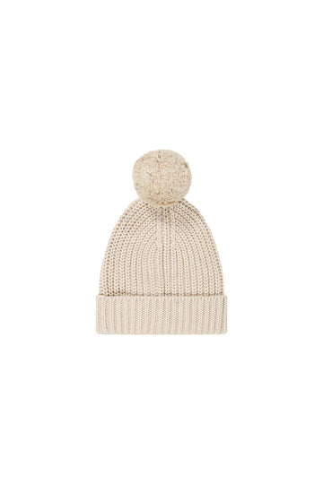 Aurelie Beanie - Oatmeal Marle Childrens Hat from Jamie Kay USA