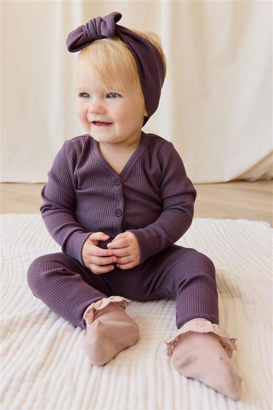 Organic Cotton Modal Cardigan - Blackberry Childrens Cardigan from Jamie Kay USA