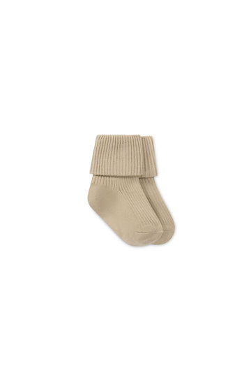 Classic Rib Sock - Biscuit Childrens Sock from Jamie Kay USA