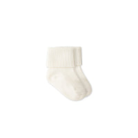 Classic Rib Sock - Cloud Childrens Socks from Jamie Kay USA