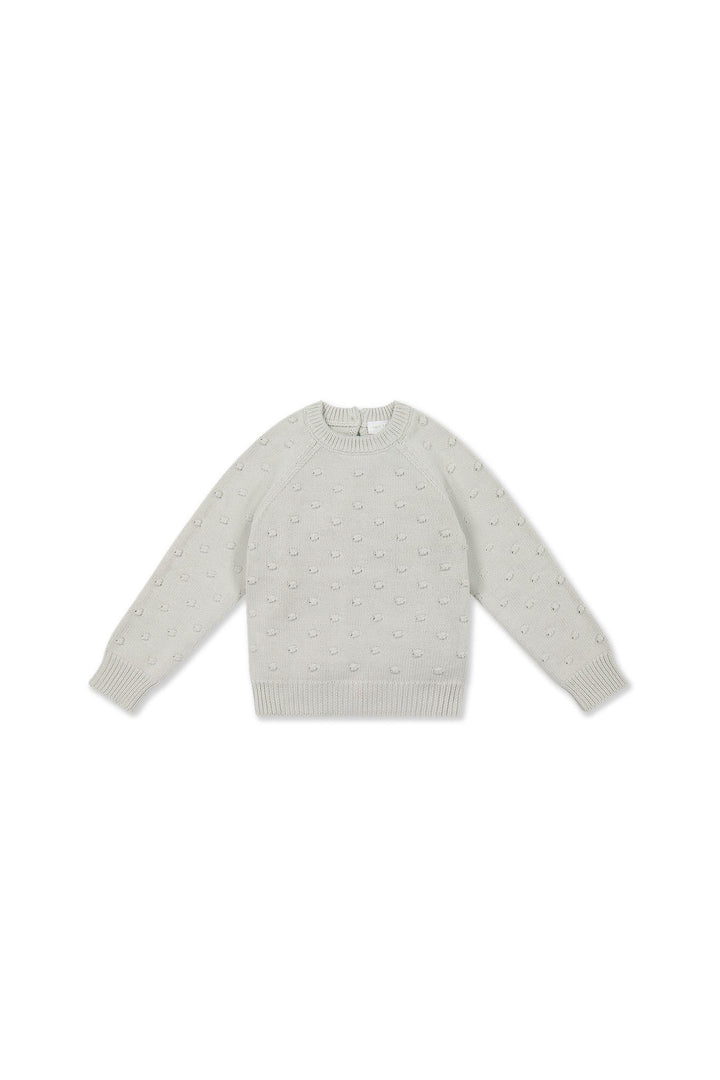 Dotty Knit Jumper - Dusty Blue Childrens Jumper from Jamie Kay USA