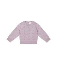 Dotty Knit Jumper - Muted Violet Childrens Jumper from Jamie Kay USA