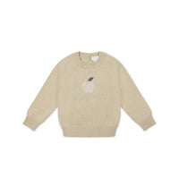 Ethan Jumper - Biscuit Jacquard Fresh Apple Childrens Jumper from Jamie Kay USA