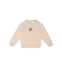 Ethan Jumper - Oatmeal Marle Hedgehog Childrens Jumper from Jamie Kay USA