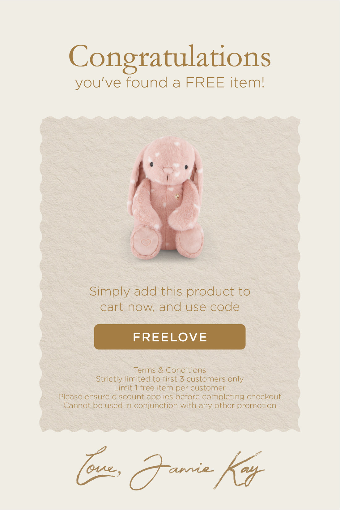 Snuggle Bunnies - Little Love Penelope Childrens Toy from Jamie Kay USA