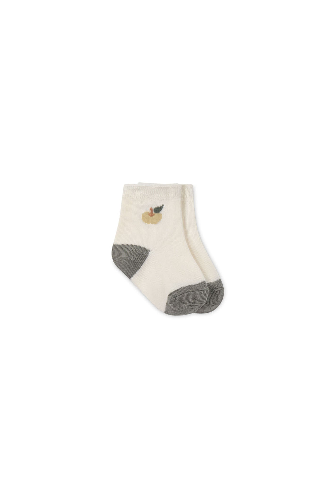 Fresh Apple Crew Sock - Jacquard Fresh Apple Cloud/Moss Childrens Sock from Jamie Kay USA