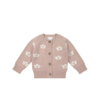 Harper Cardigan - Frankie Knit Rose Childrens Cardigan from Jamie Kay USA