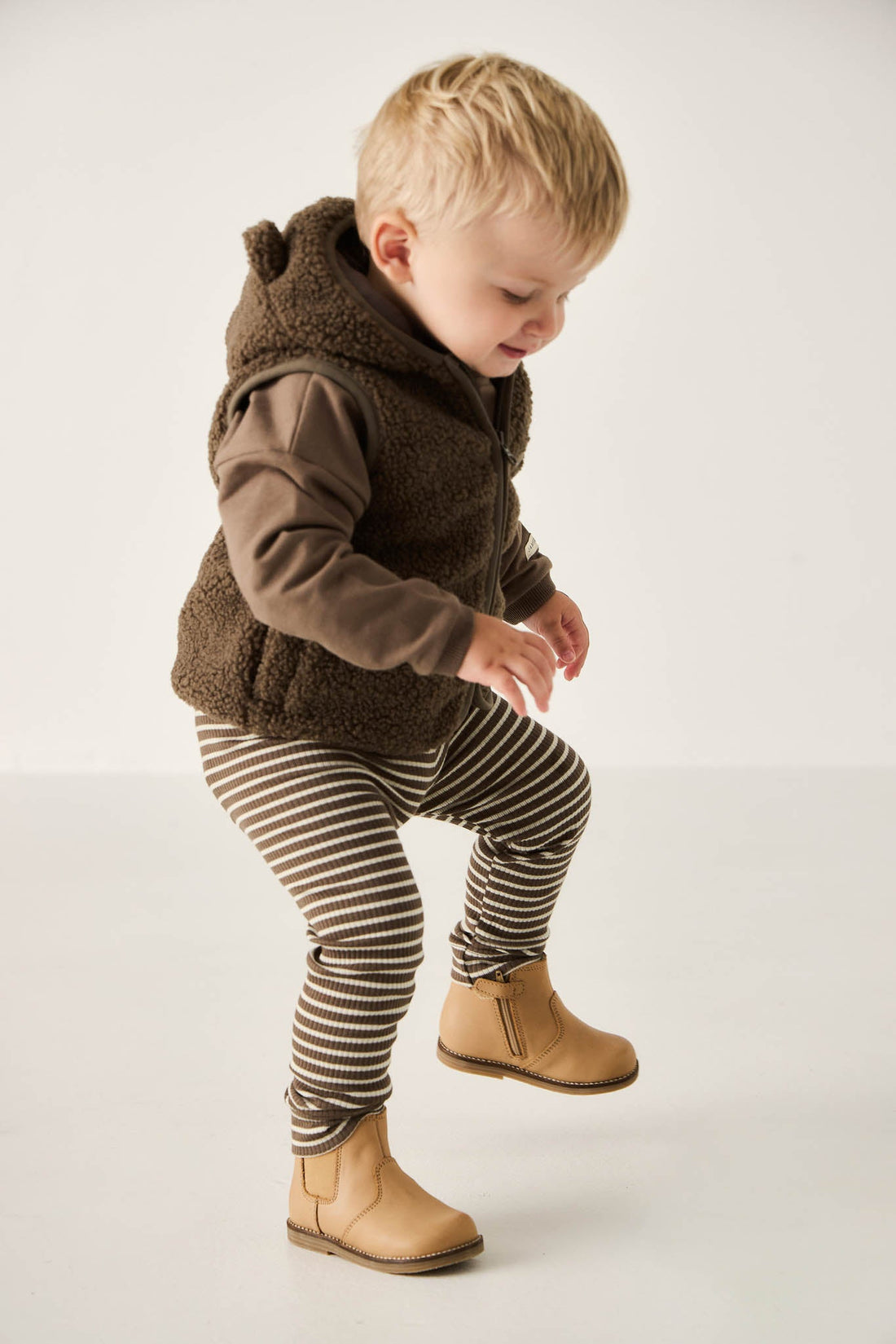 Leather Boot with Elastic Side - Bronzed Childrens Footwear from Jamie Kay USA