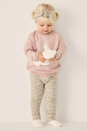 Organic Cotton Everyday Legging - Ariella Eggnog Childrens Legging from Jamie Kay USA