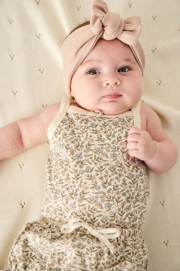 Organic Cotton Bridget Singlet Bodysuit - Ariella Eggnog Childrens Bodysuit from Jamie Kay USA