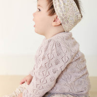Organic Cotton Headband - April Floral Mauve Childrens Headband from Jamie Kay USA