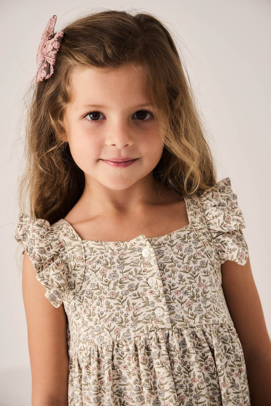 Organic Cotton Sienna Dress - Ariella Eggnog Childrens Dress from Jamie Kay USA