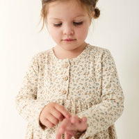 Organic Cotton Bridget Dress - Blueberry Ditsy Childrens Dress from Jamie Kay USA