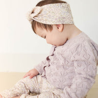 Organic Cotton Headband - April Floral Mauve Childrens Headband from Jamie Kay USA