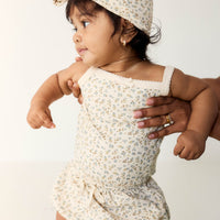Organic Cotton Frill Bloomer - Blueberry Ditsy Childrens Bloomer from Jamie Kay USA