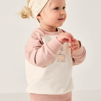Organic Cotton Headband - Rosalie Floral Mauve Childrens Headband from Jamie Kay USA