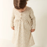 Organic Cotton Bridget Dress - Blueberry Ditsy Childrens Dress from Jamie Kay USA