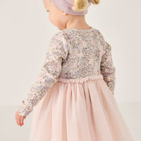 Anna Tulle Dress - April Floral Mauve Childrens Dress from Jamie Kay USA