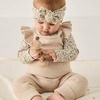 Organic Cotton Long Sleeve Bodysuit - Ariella Eggnog Childrens Bodysuit from Jamie Kay USA
