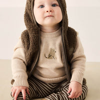 Ethan Jumper - Oatmeal Marle Leopard Childrens Jumper from Jamie Kay USA