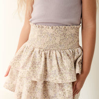 Organic Cotton Ruby Skirt - April Floral Mauve Childrens Skirt from Jamie Kay USA