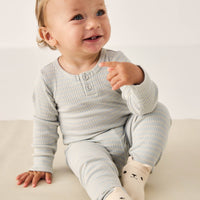 George Bear Ankle Sock - Egret Childrens Sock from Jamie Kay USA