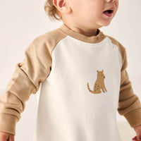 Organic Cotton Tao Sweatshirt Onepiece - Bronzed Leopard Childrens Onepiece from Jamie Kay USA