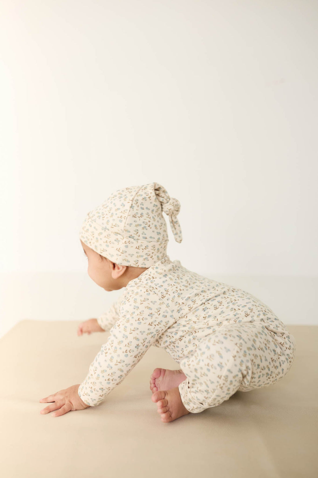 Organic Cotton Reese Zip Onepiece - Blueberry Ditsy Childrens Onepiece from Jamie Kay USA