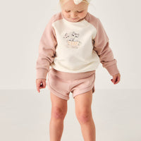Organic Cotton Ivy Shortie - Dusky Rose Childrens Short from Jamie Kay USA