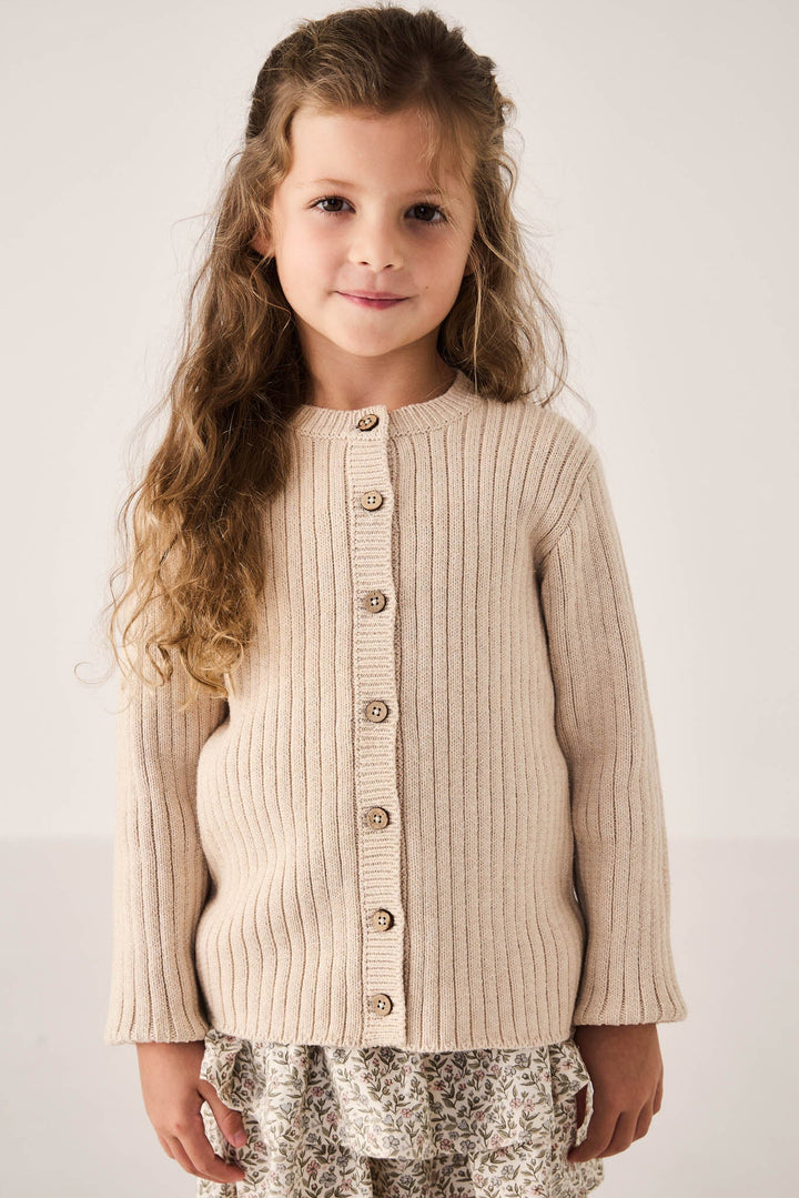 Clara Cardigan - Oatmeal Marle Childrens Cardigan from Jamie Kay USA